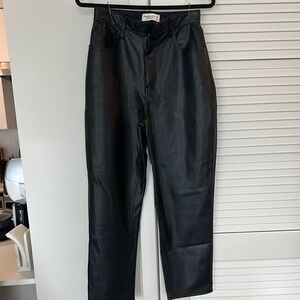 Abercrombie&Fitch Faux Leather Ankle Straight Ultra High Rise Pants